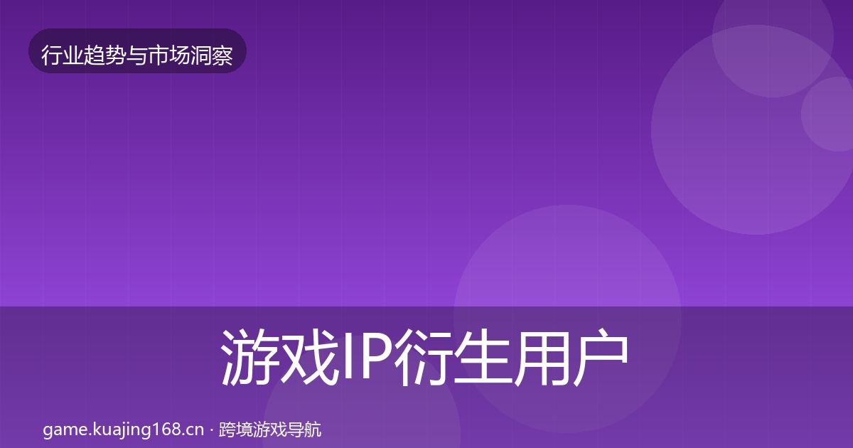 游戏IP衍生用户画像要点梳理·第2350篇