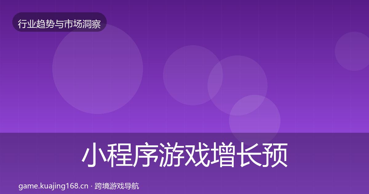 小程序游戏增长预测要点梳理·第2352篇
