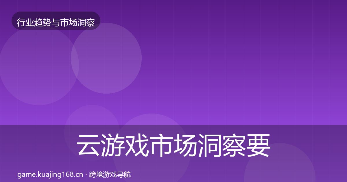 云游戏市场洞察要点梳理·第2361篇