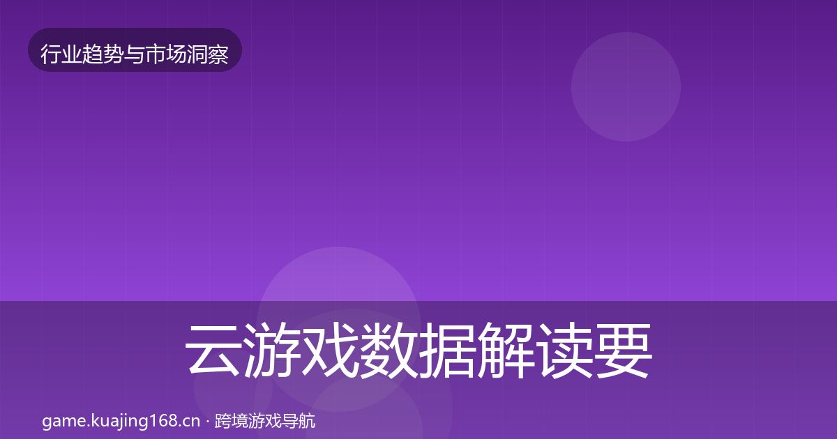 云游戏数据解读要点梳理·第2371篇