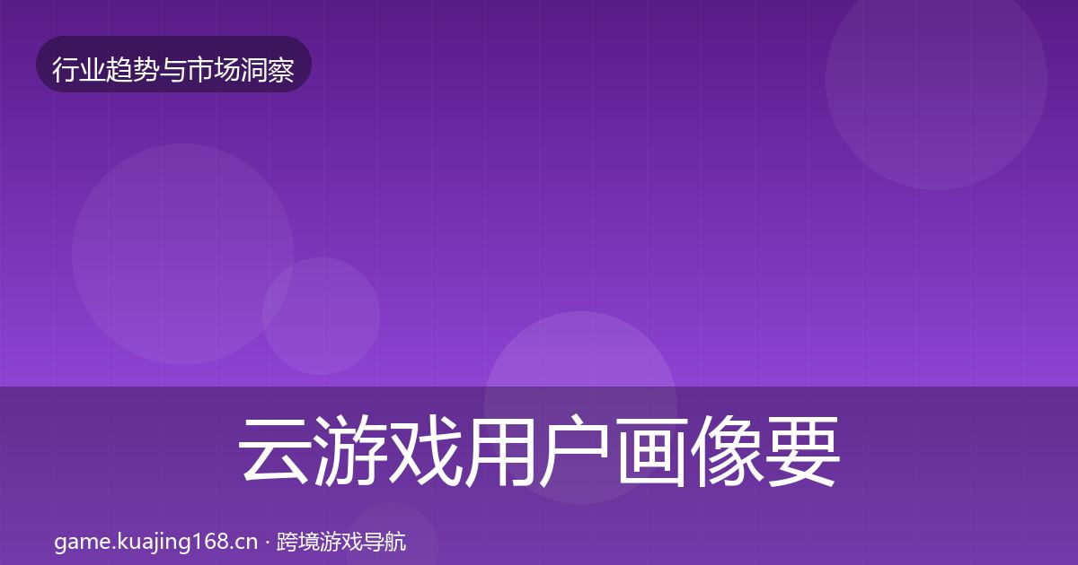 云游戏用户画像要点梳理·第2386篇