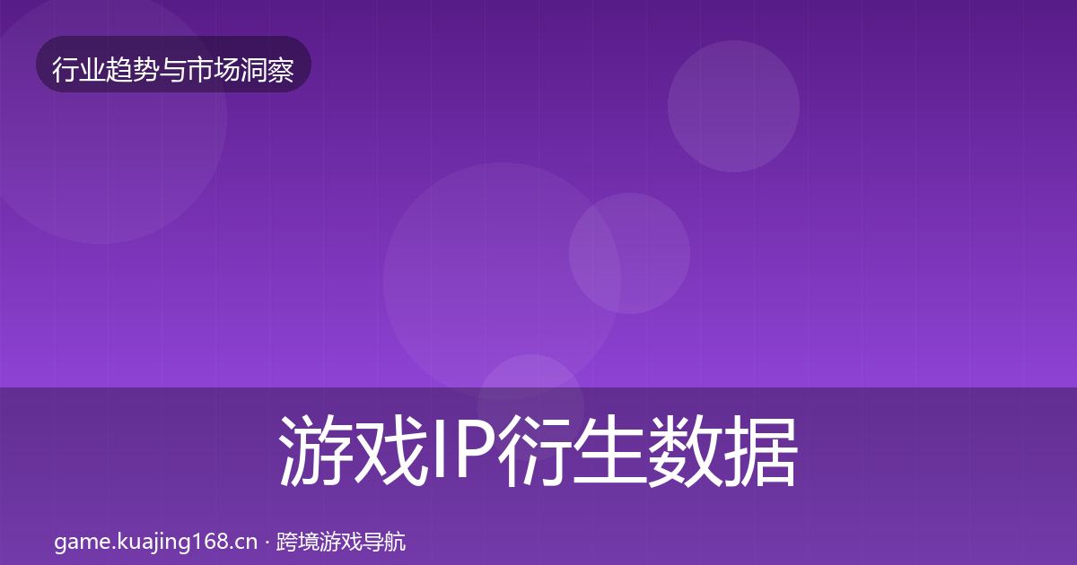 游戏IP衍生数据解读要点梳理·第2415篇
