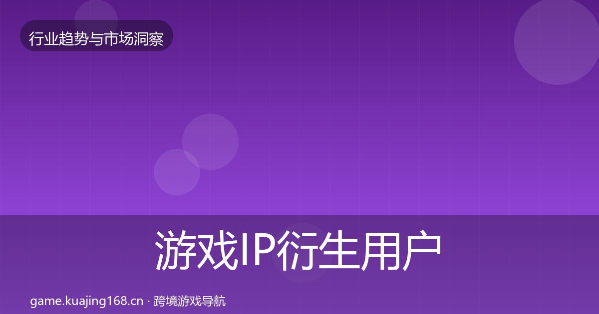游戏IP衍生用户画像要点梳理·第2430篇