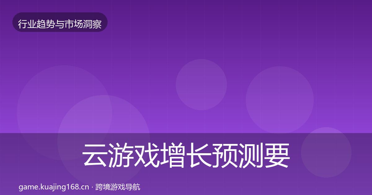 云游戏增长预测要点梳理·第2431篇