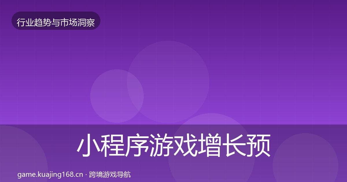 小程序游戏增长预测要点梳理·第2432篇