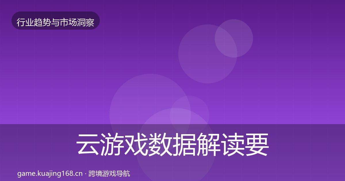 云游戏数据解读要点梳理·第2451篇