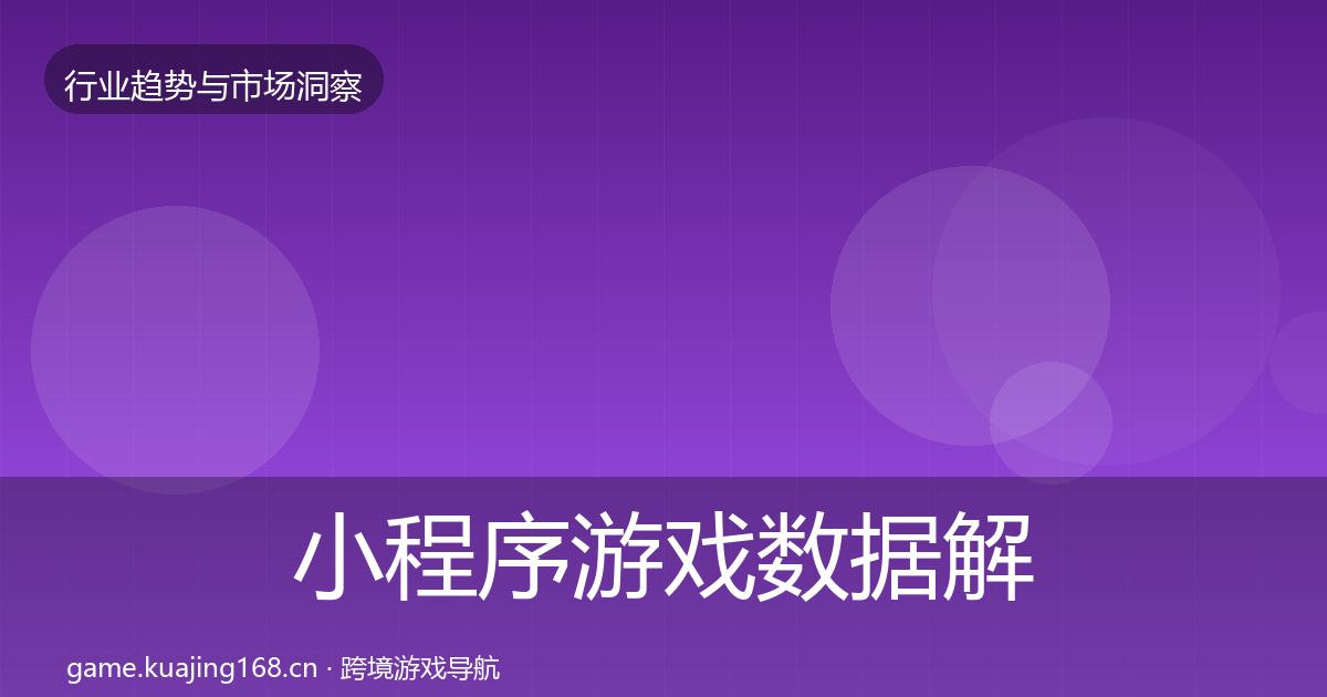 小程序游戏数据解读要点梳理·第2452篇