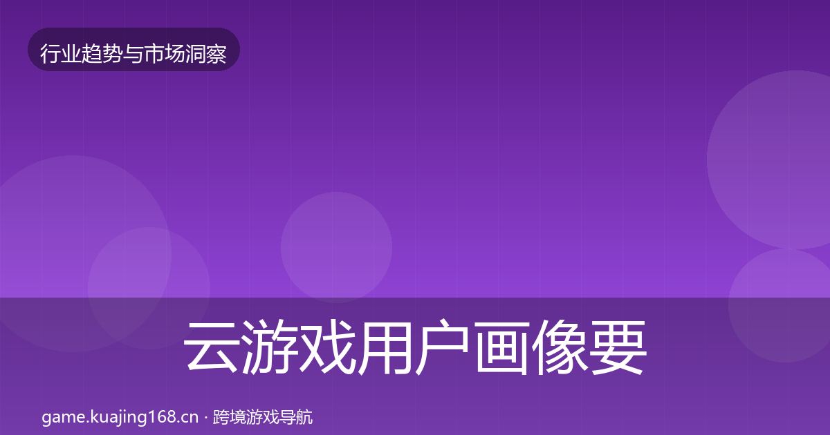 云游戏用户画像要点梳理·第2466篇
