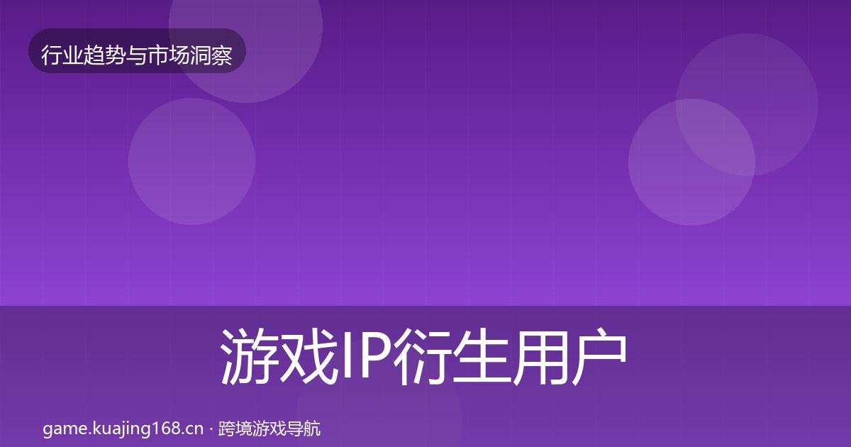 游戏IP衍生用户画像要点梳理·第2470篇