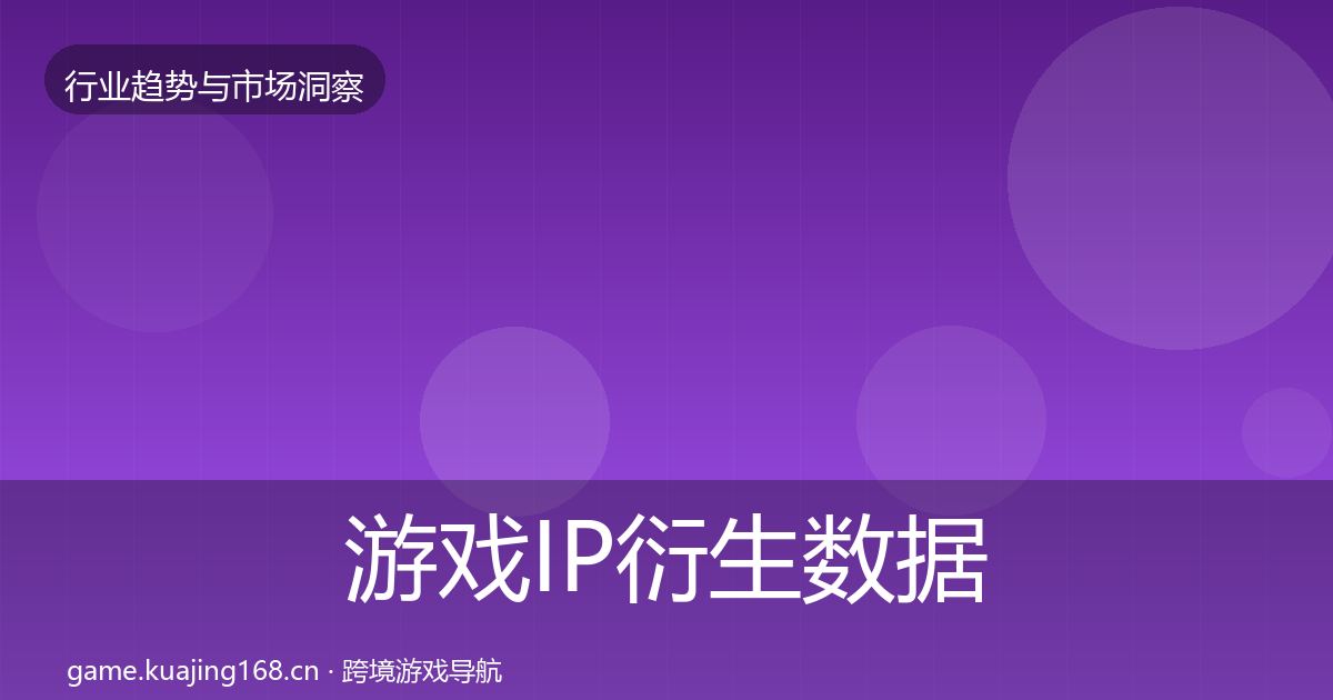 游戏IP衍生数据解读要点梳理·第2495篇