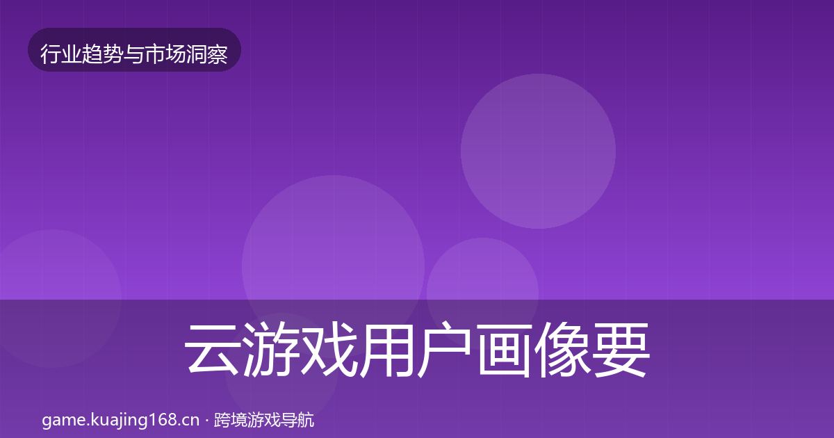 云游戏用户画像要点梳理·第2546篇