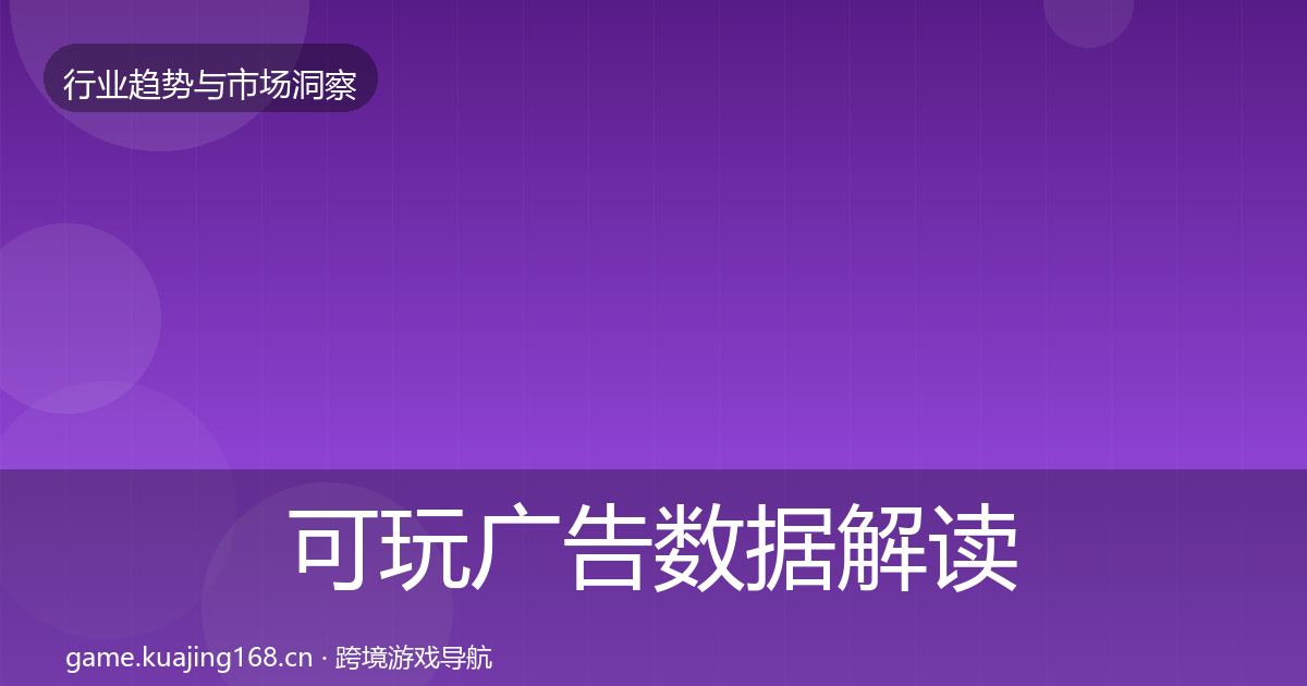 可玩广告数据解读入门到进阶·第2574篇