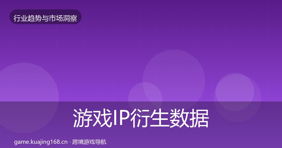 游戏IP衍生数据解读要点梳理·第2575篇