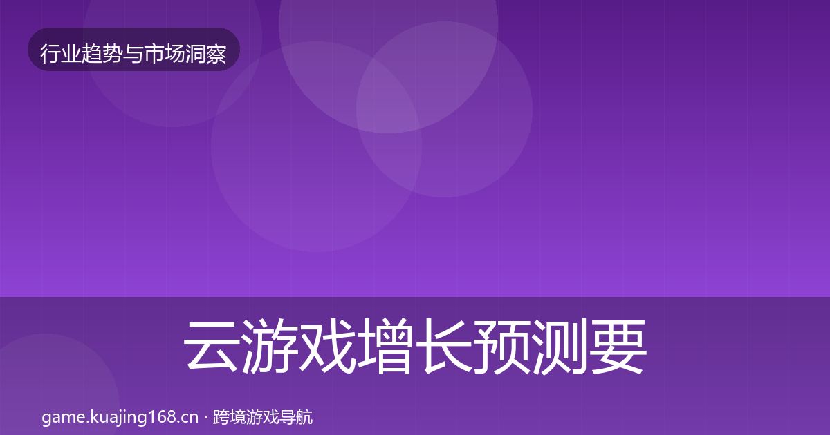 云游戏增长预测要点梳理·第2591篇