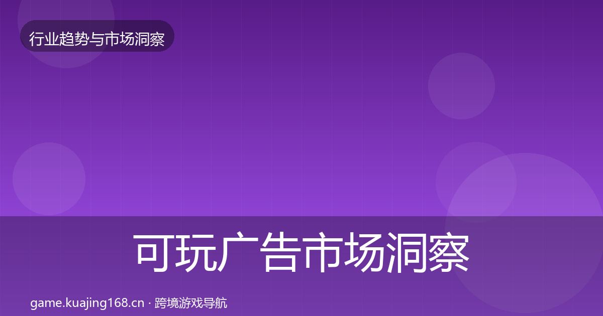 可玩广告市场洞察入门到进阶·第2644篇