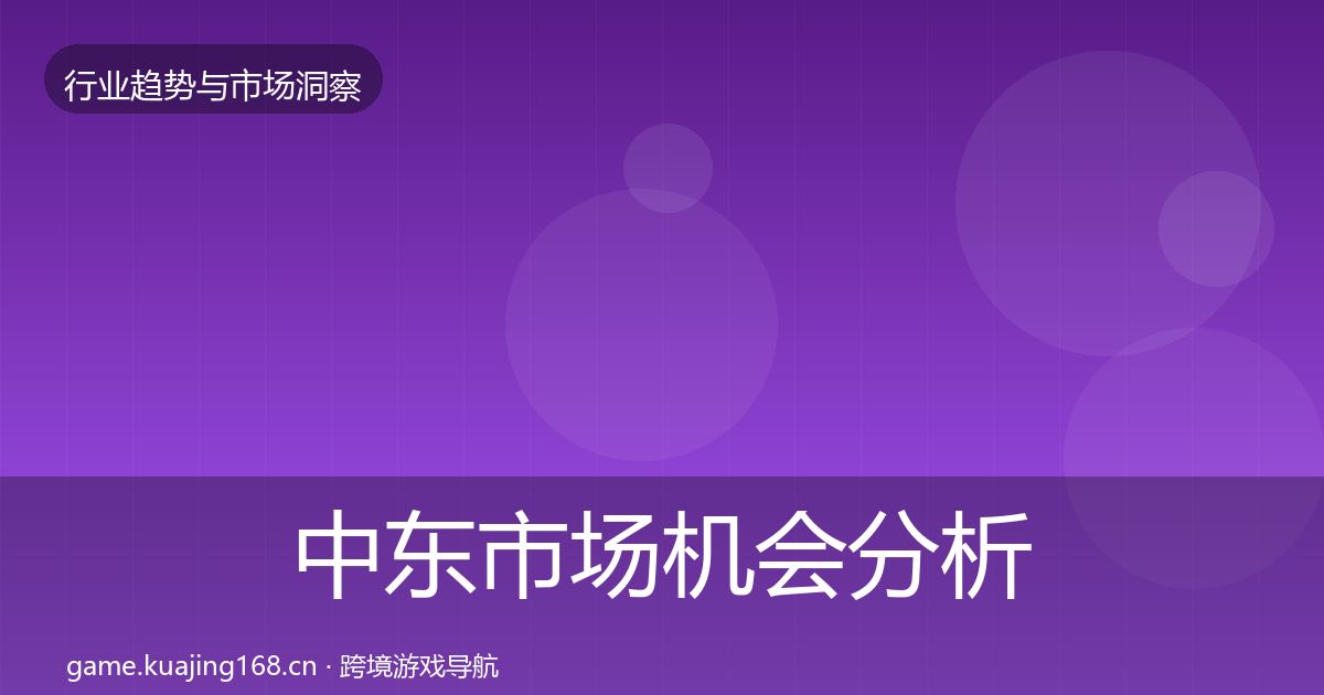 中东市场机会分析入门到进阶