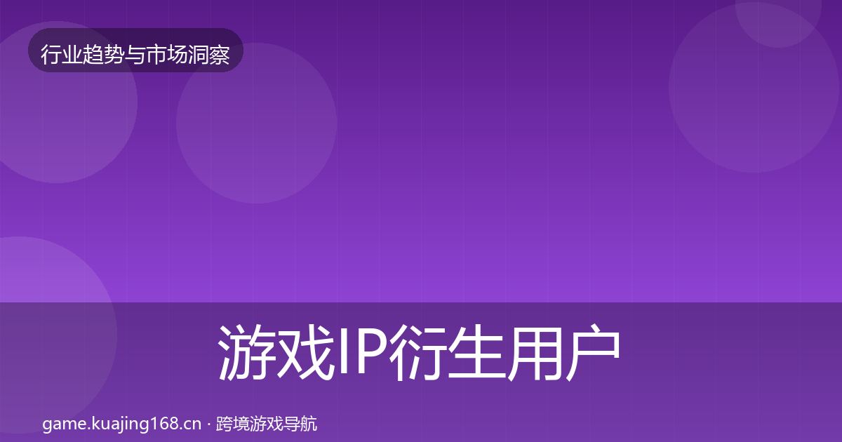 游戏IP衍生用户画像要点梳理·第2670篇