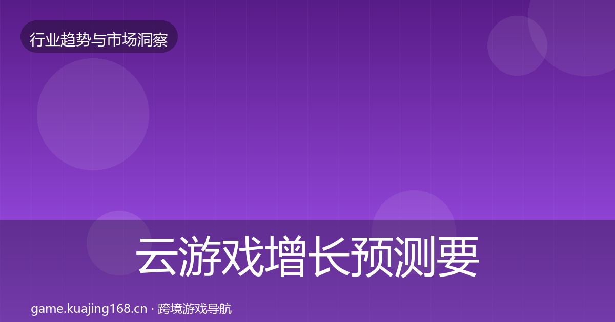 云游戏增长预测要点梳理·第2831篇