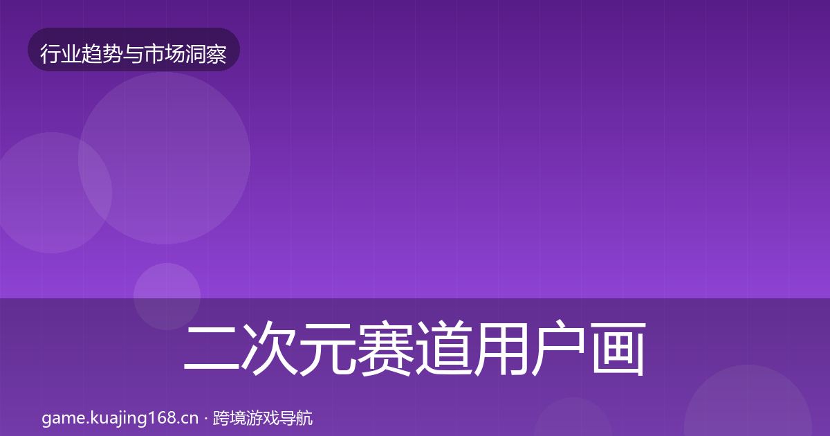 二次元赛道用户画像实践指南