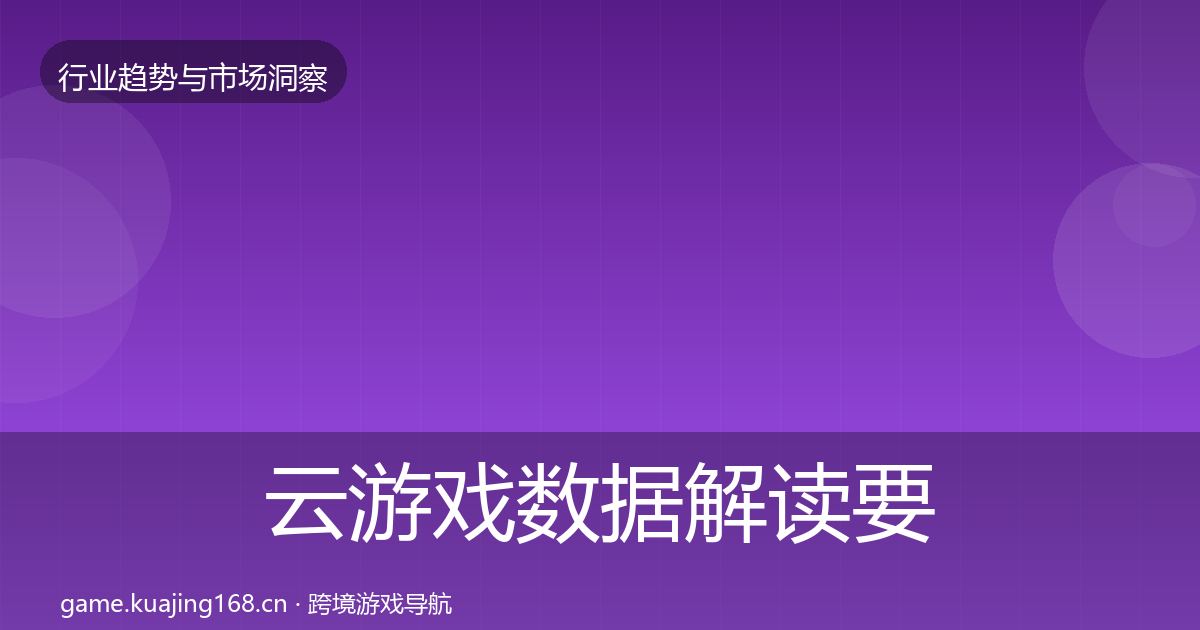 云游戏数据解读要点梳理·第2891篇