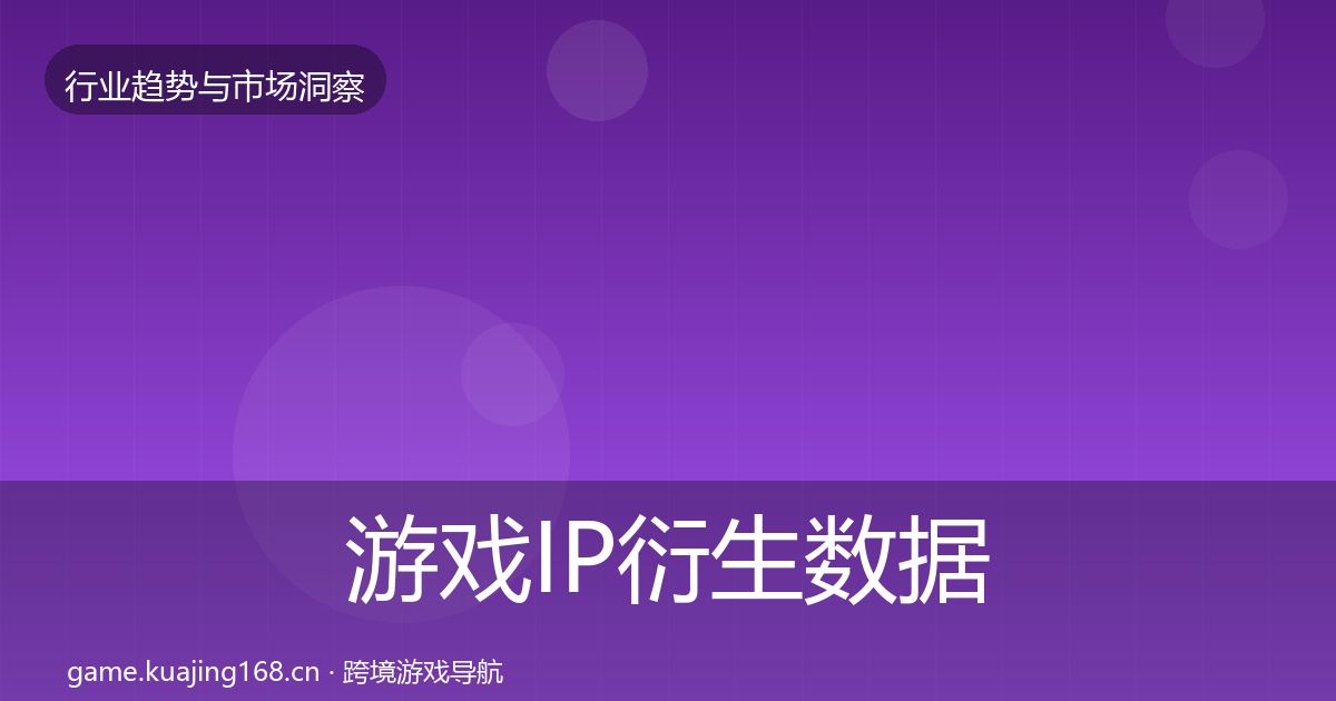 游戏IP衍生数据解读要点梳理·第2895篇