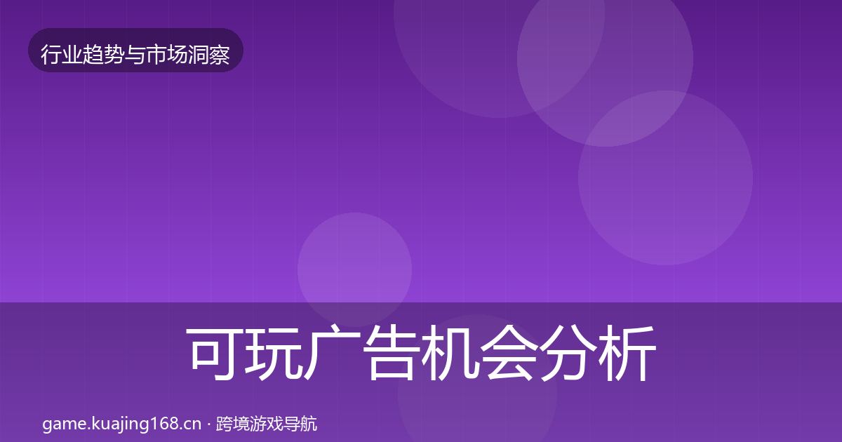 可玩广告机会分析入门到进阶·第2939篇