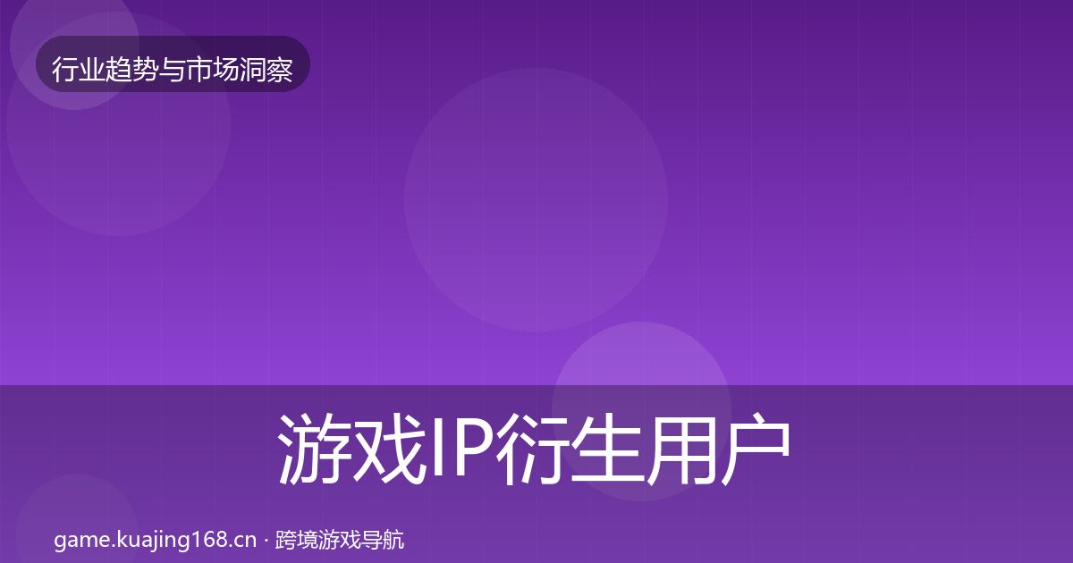 游戏IP衍生用户画像要点梳理·第2950篇