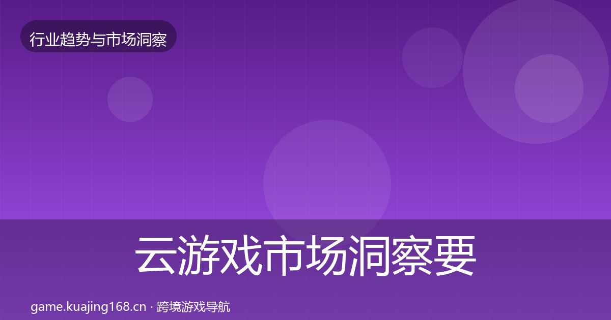 云游戏市场洞察要点梳理·第2961篇
