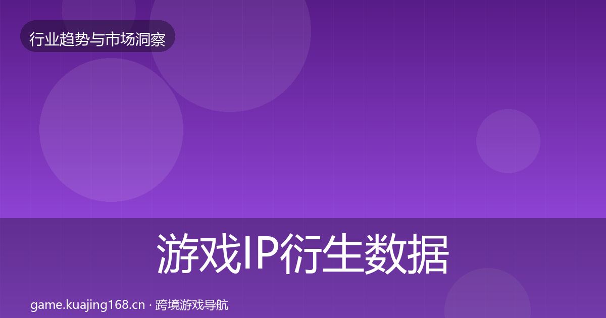 游戏IP衍生数据解读要点梳理·第2975篇