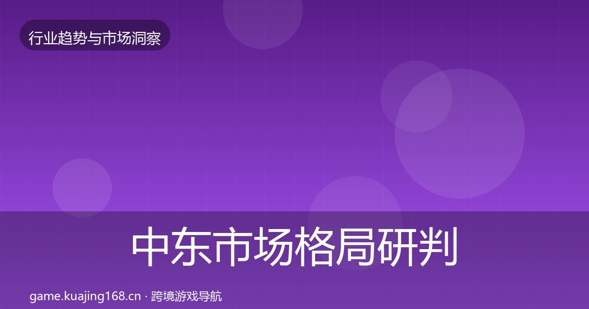 中东市场格局研判入门到进阶·第2983篇