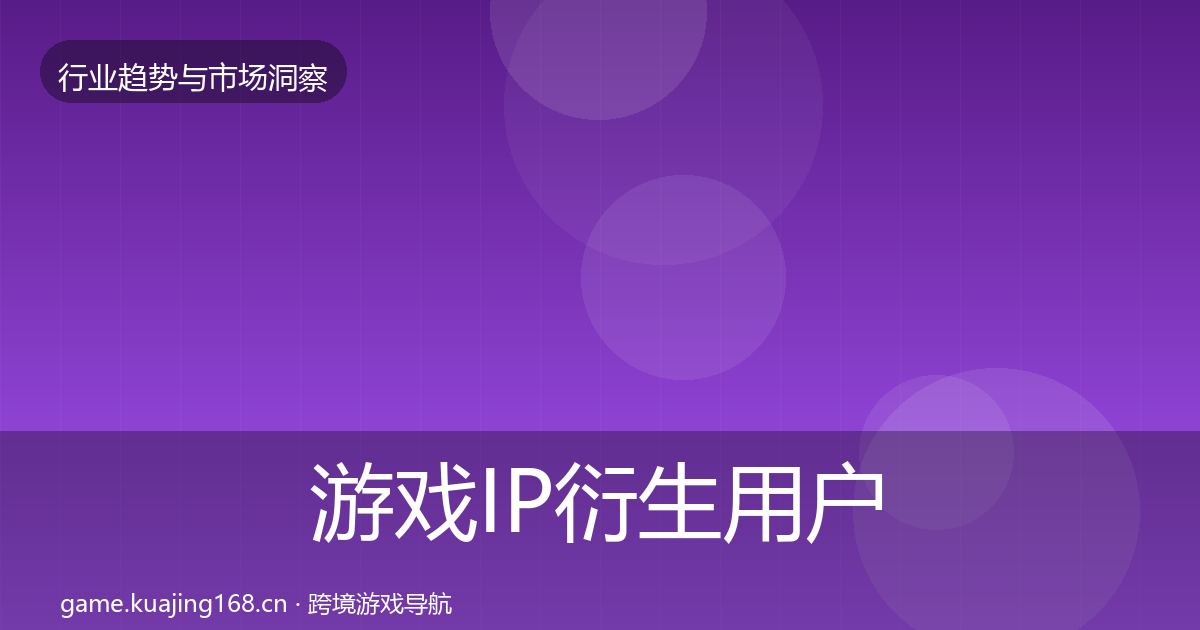 游戏IP衍生用户画像要点梳理·第2990篇