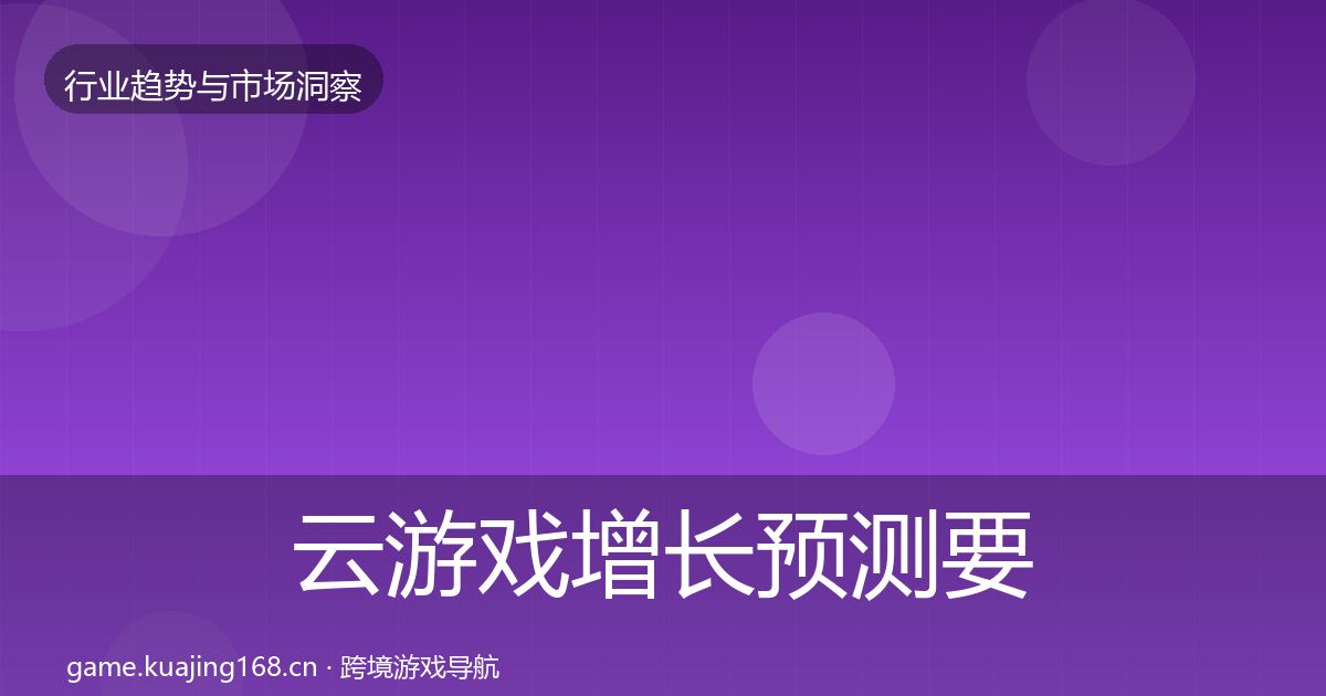 云游戏增长预测要点梳理·第2991篇