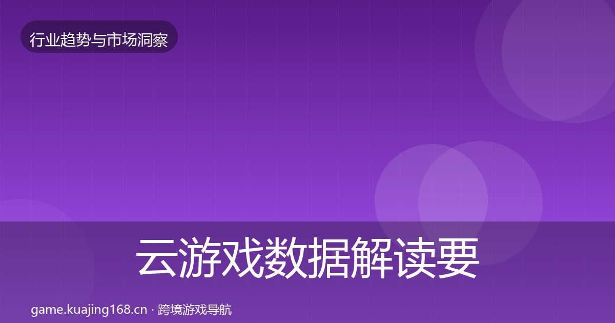 云游戏数据解读要点梳理·第3011篇