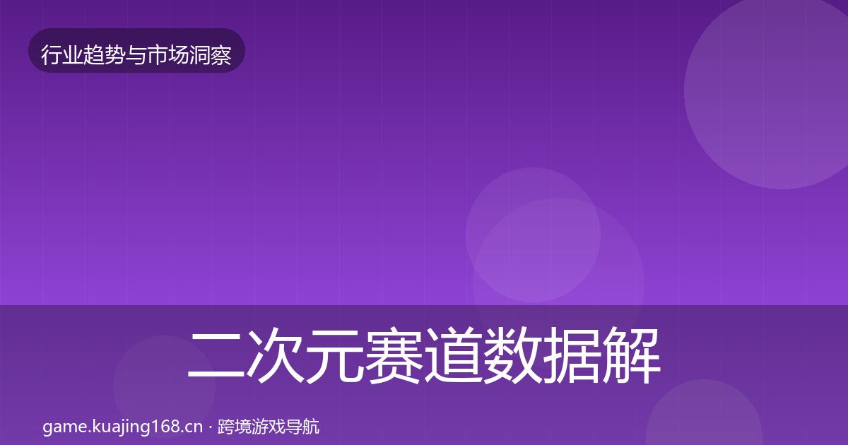 二次元赛道数据解读实践指南·第3012篇