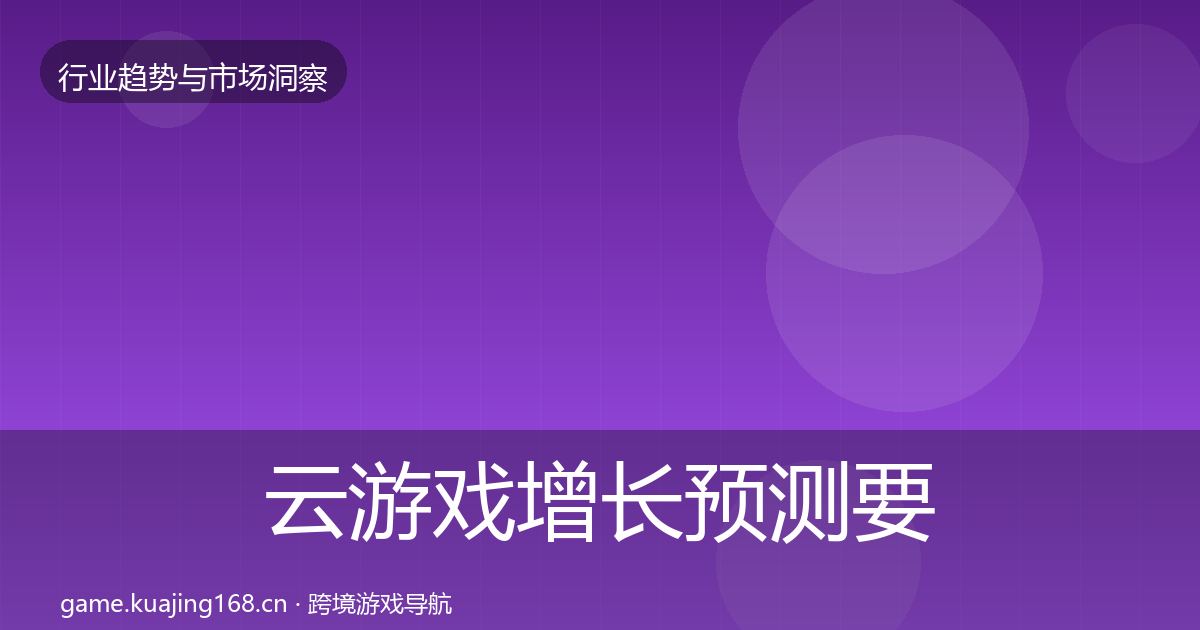 云游戏增长预测要点梳理