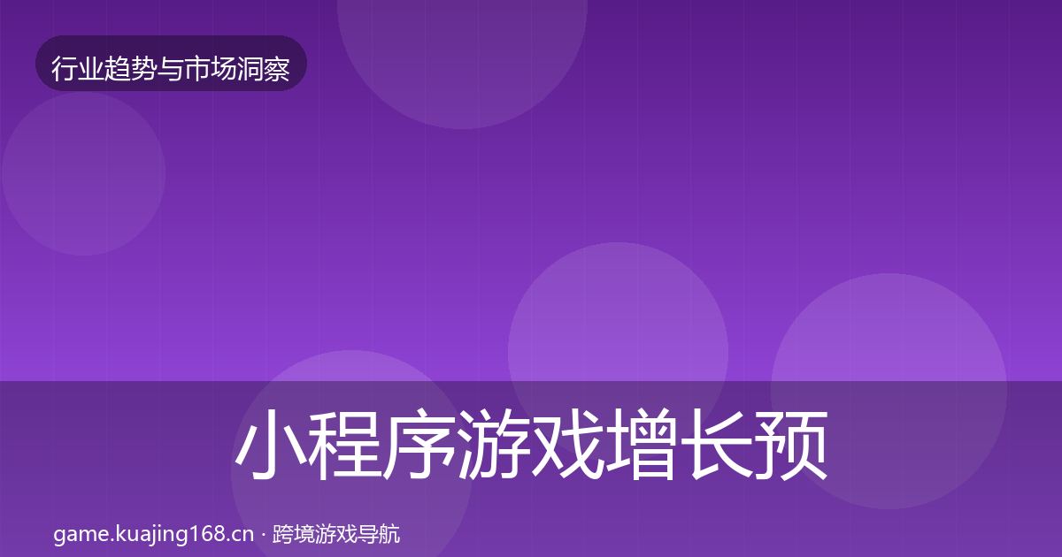 小程序游戏增长预测要点梳理·第3072篇