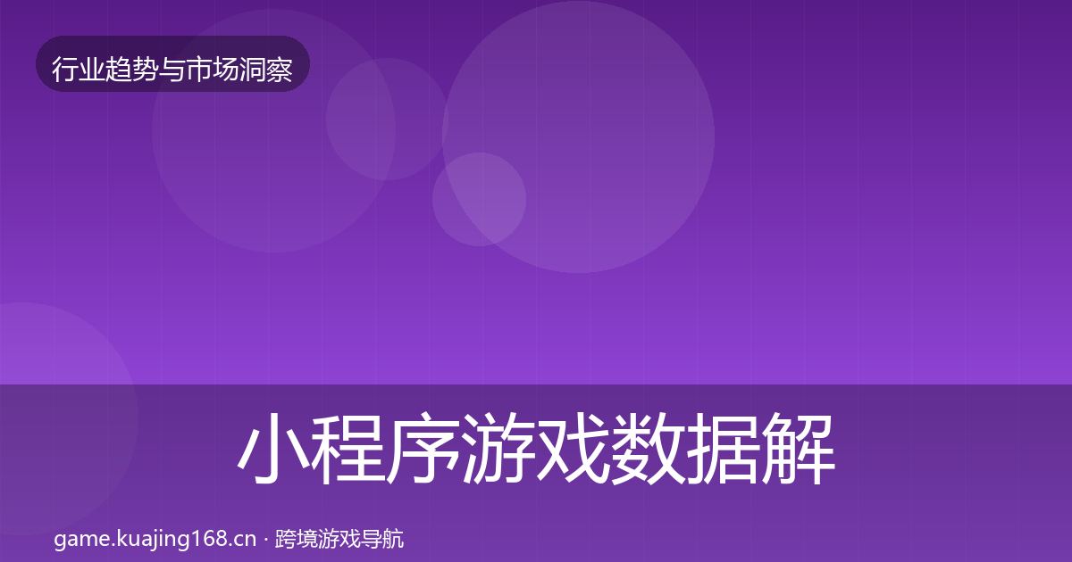 小程序游戏数据解读要点梳理·第3092篇
