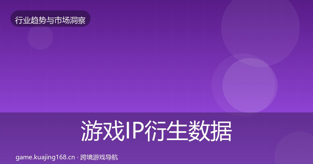 游戏IP衍生数据解读要点梳理·第3095篇