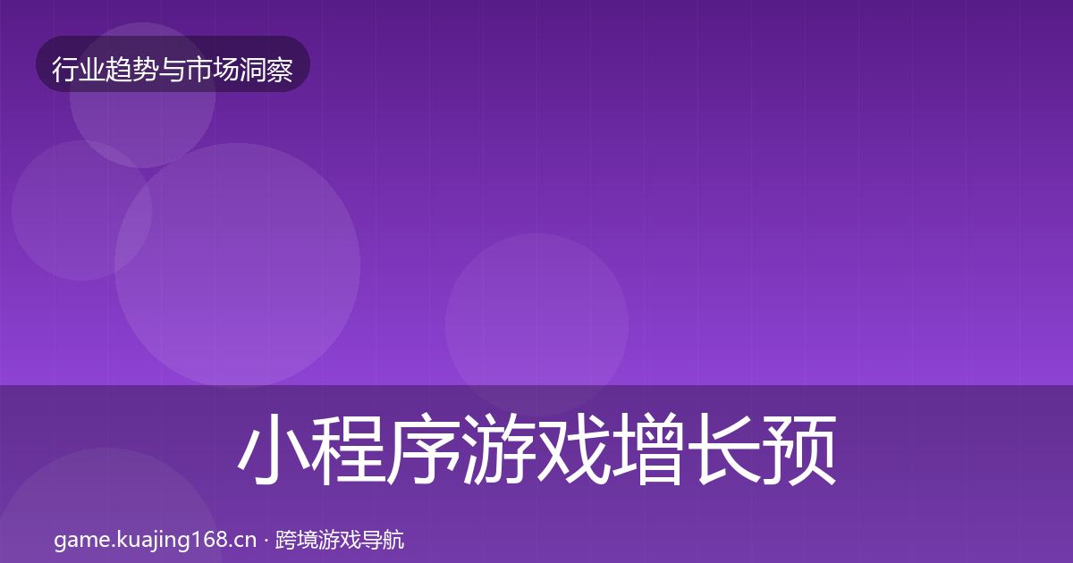 小程序游戏增长预测要点梳理