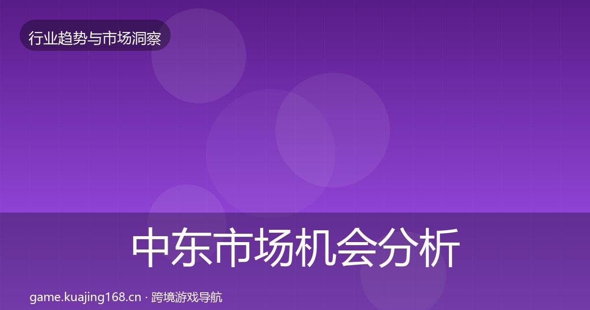 中东市场机会分析入门到进阶·第3258篇