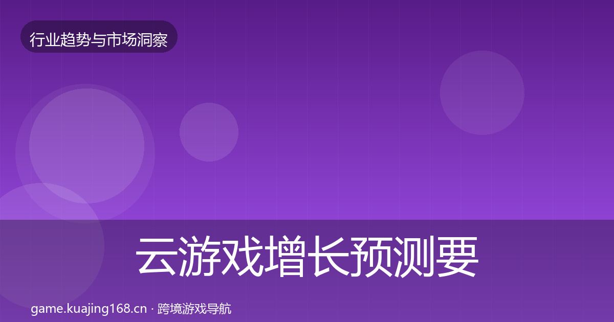 云游戏增长预测要点梳理·第3271篇