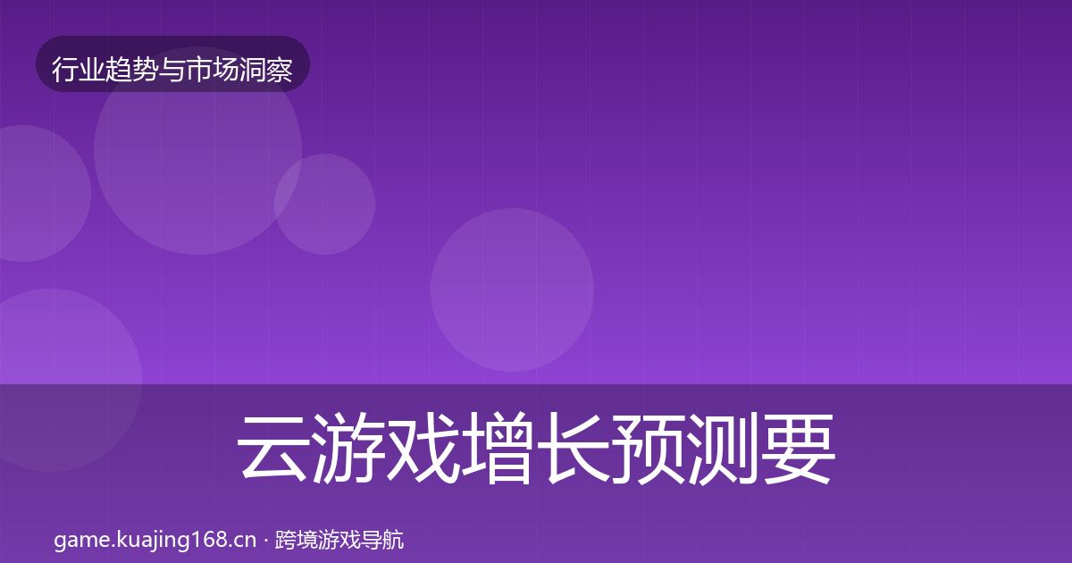 云游戏增长预测要点梳理·第3311篇