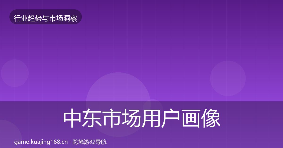 中东市场用户画像入门到进阶