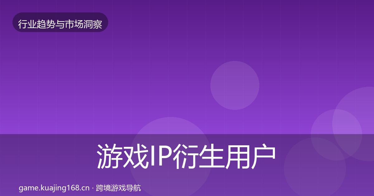游戏IP衍生用户画像要点梳理·第3390篇