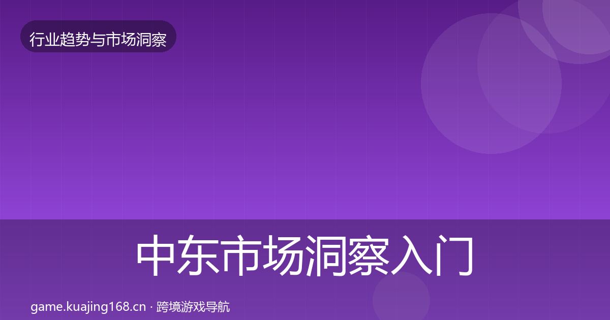 中东市场洞察入门到进阶·第3443篇