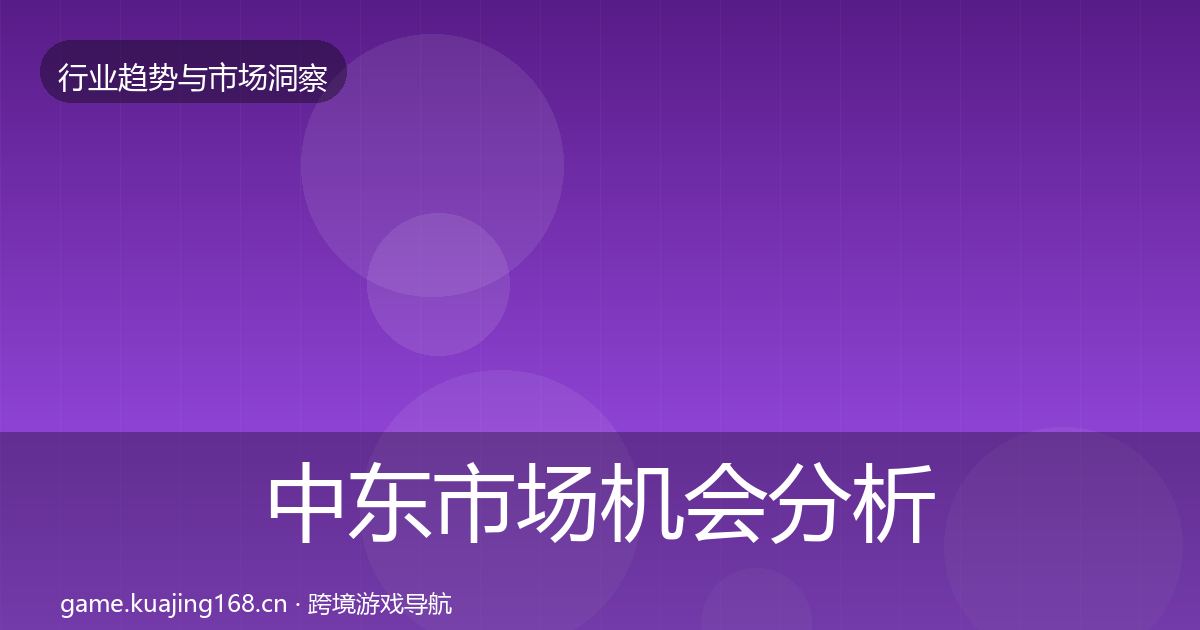 中东市场机会分析入门到进阶