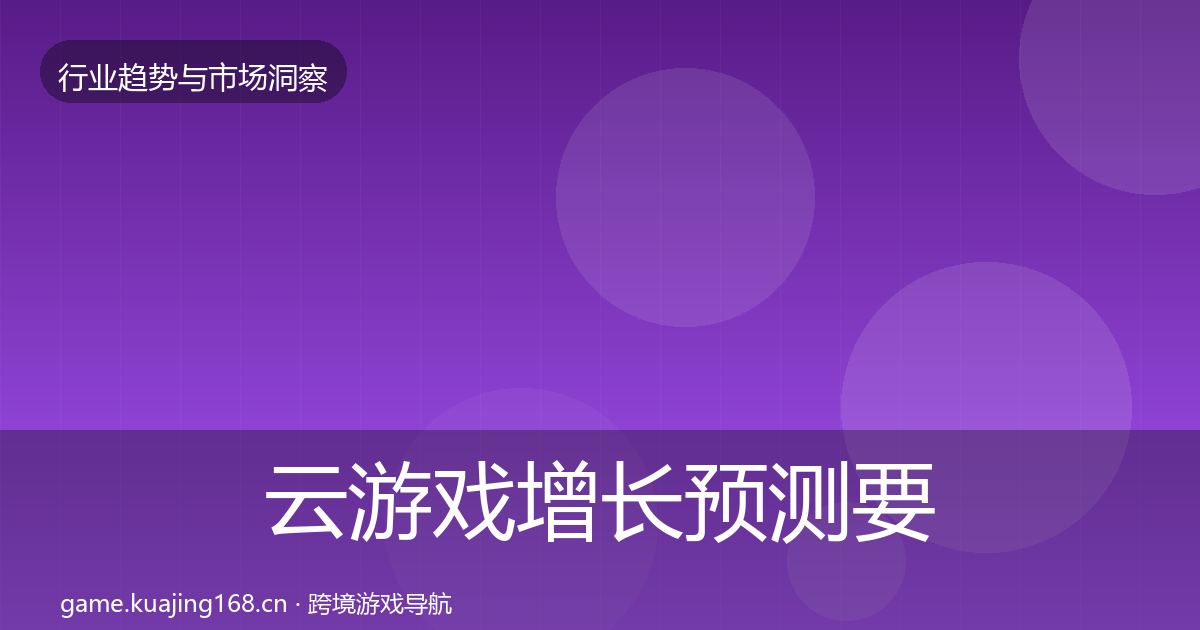 云游戏增长预测要点梳理