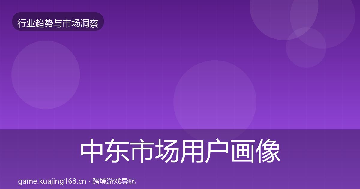 中东市场用户画像入门到进阶
