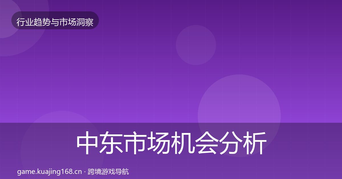 中东市场机会分析入门到进阶·第3578篇