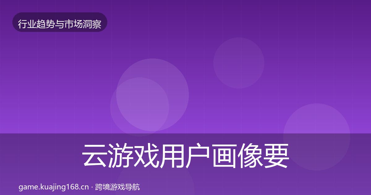 云游戏用户画像要点梳理·第3626篇